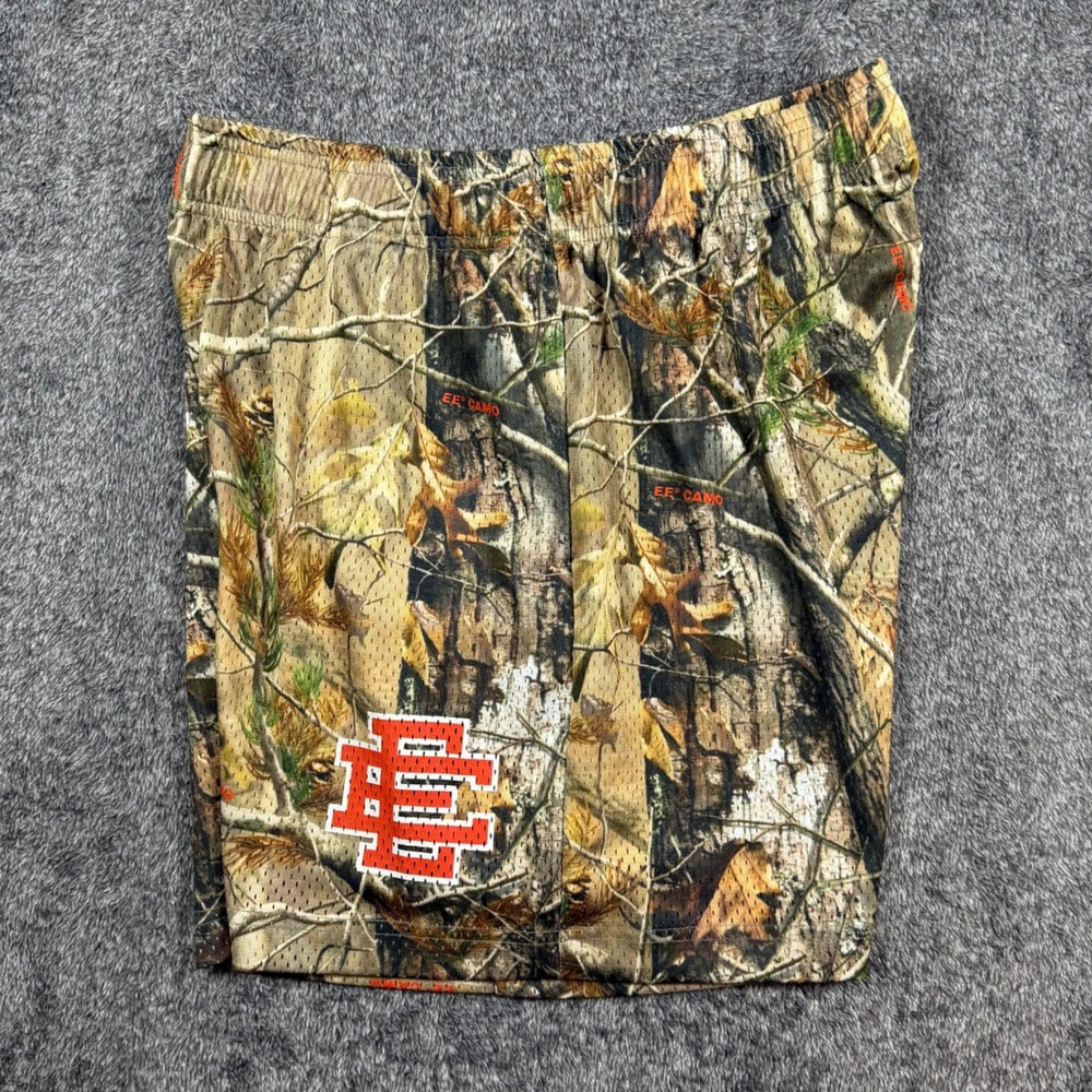 Eric Emanuel EE Basic Mesh Shorts Real Tree Camo Mens Size Large Red Logo NYC - Picture 5 of 14